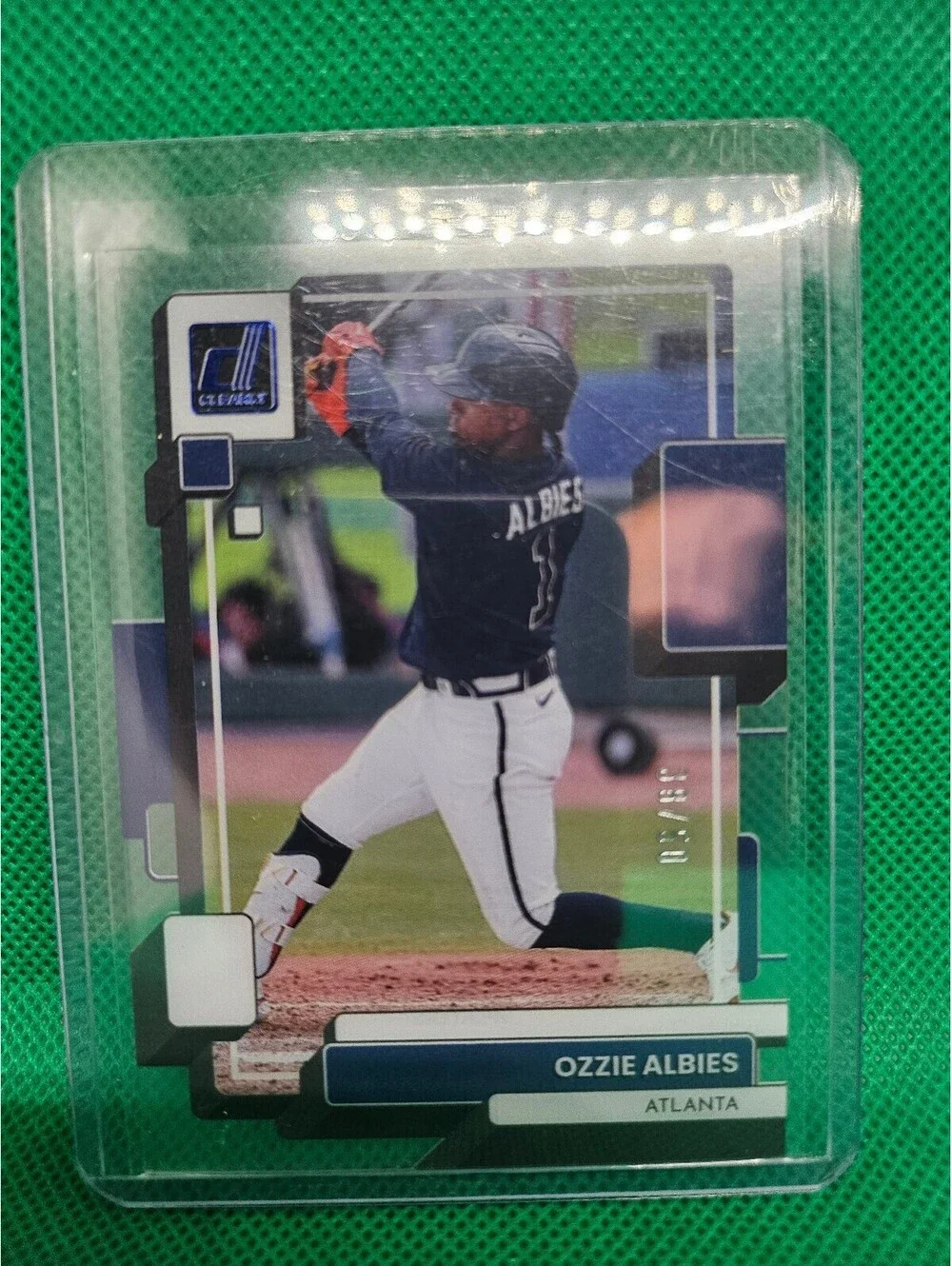 Ozzie Albies [Blue clear] #38 - 2022 Panini Chronicles Clearly Donruss No/50